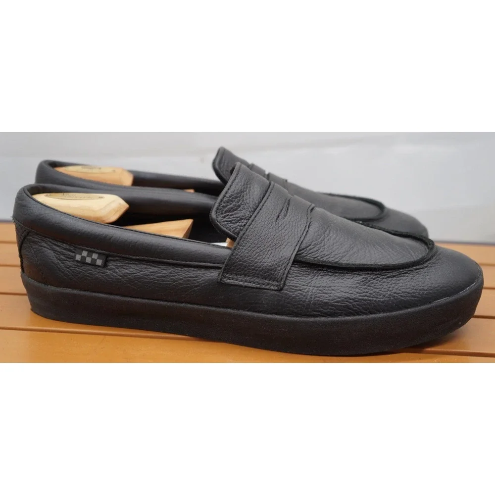 Vans Skate Leather Loafer - Black Size 13